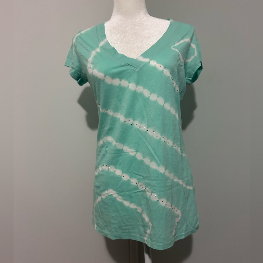 INC internacional concepts women V-neck  T-shirt,large size, sweet mint color